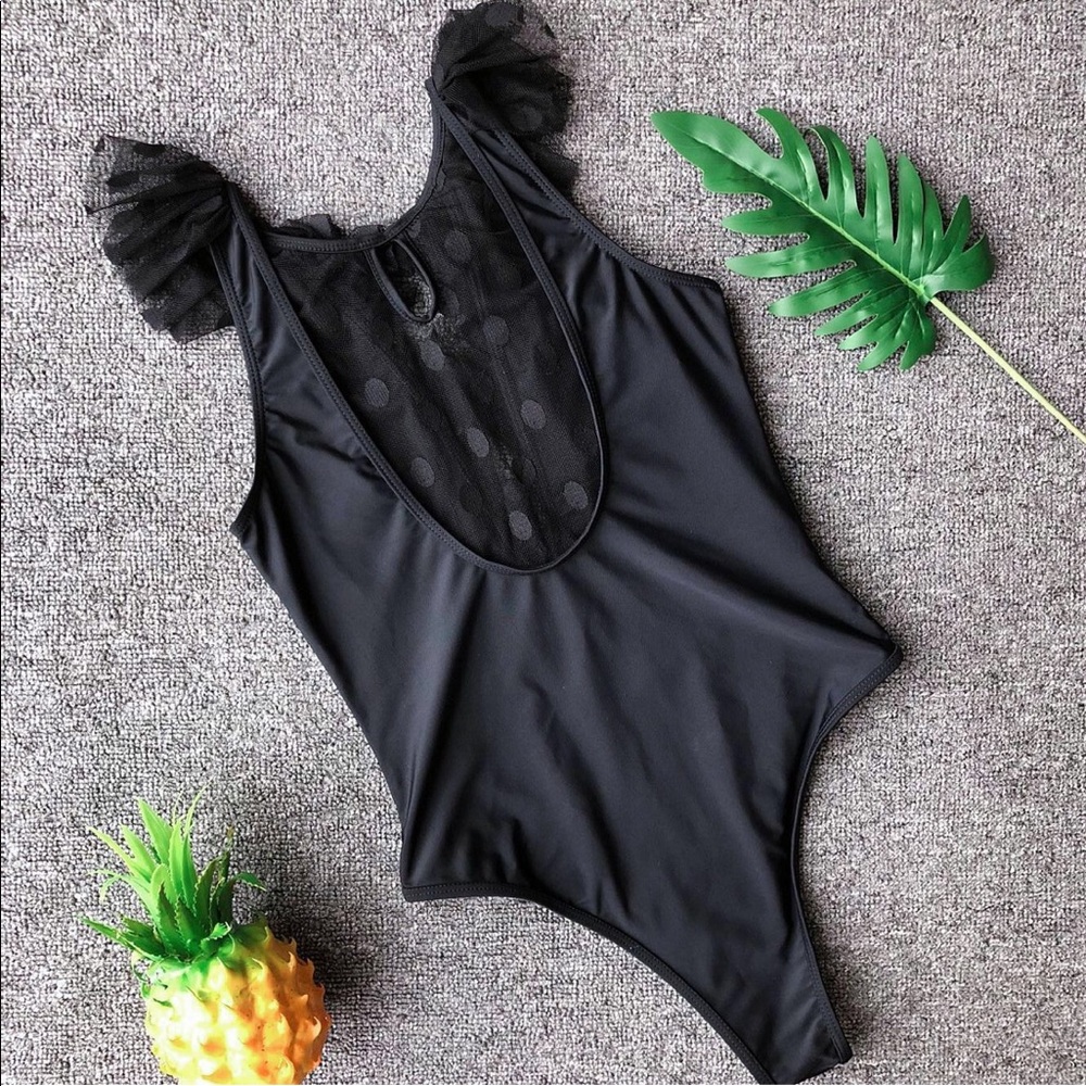 209. Polka meshed Monokini - Picture 5 of 6